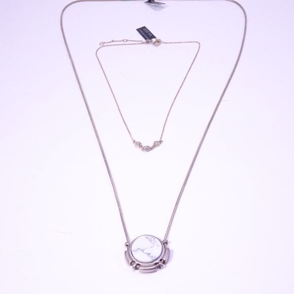 Banana Republic Women's Pave Triple Ball and Howlite Necklace NWT 45 55 - Picture 9 of 16